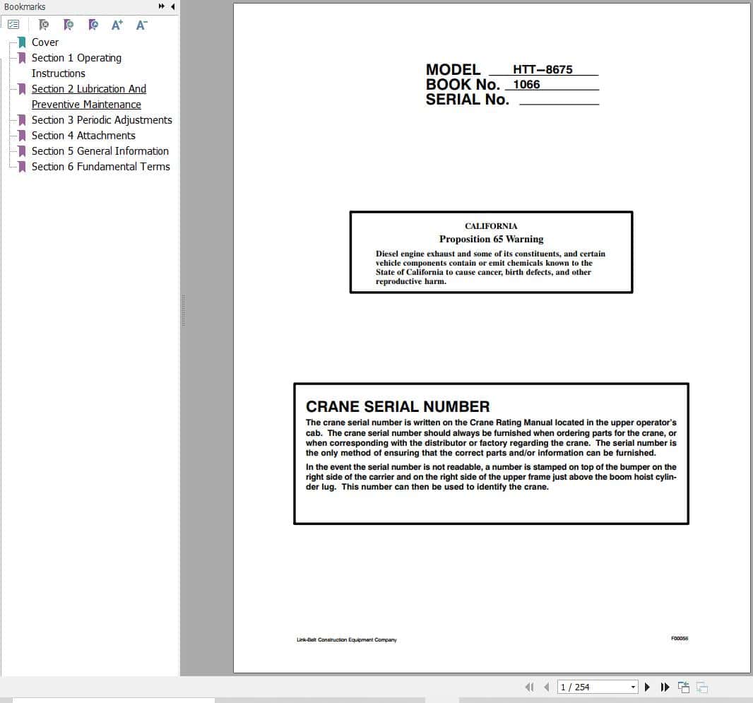 Link Belt Crane HTT 8675 Operation Manual (1)