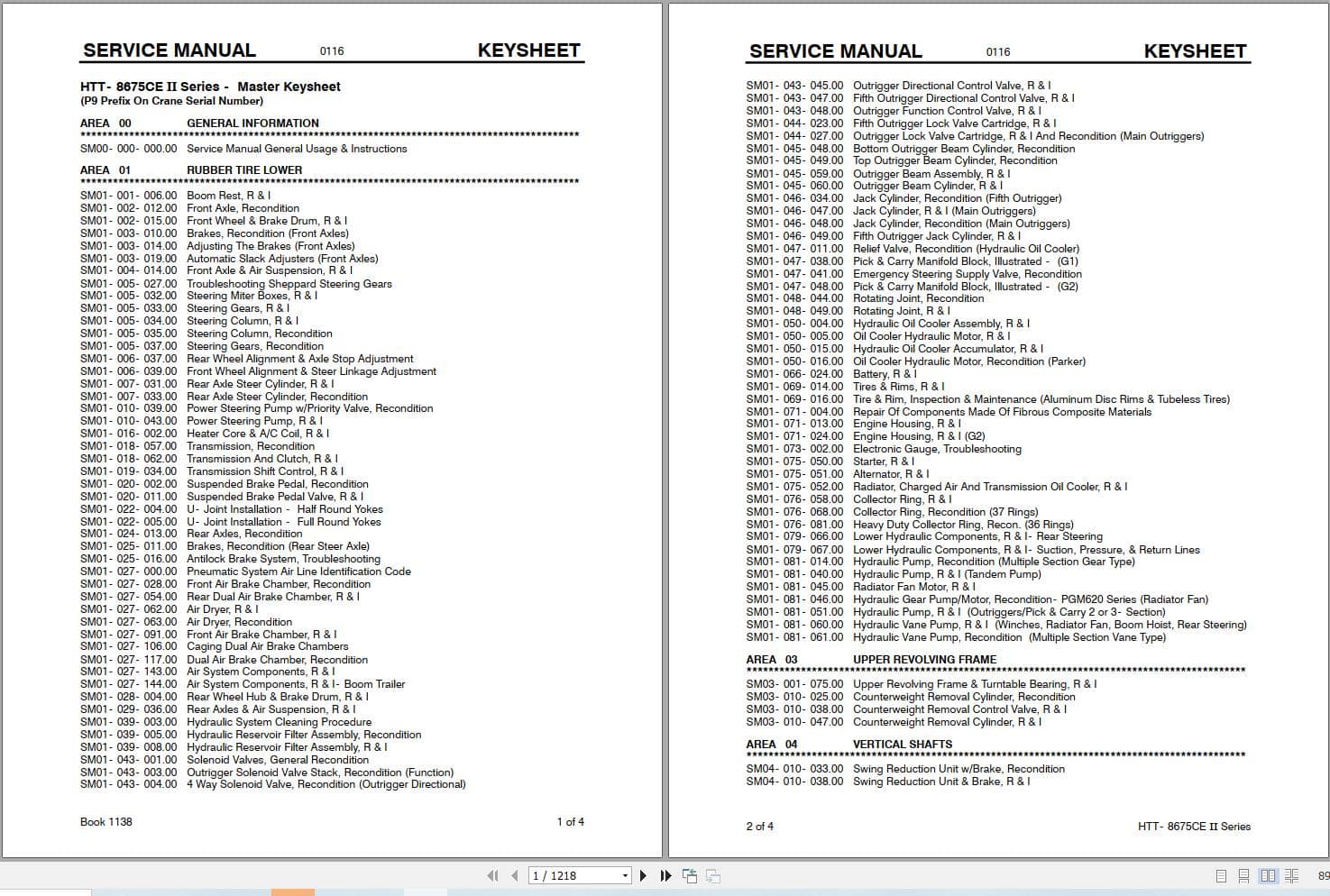 Link Belt Crane HTT 8675CE II Service Manual (1)