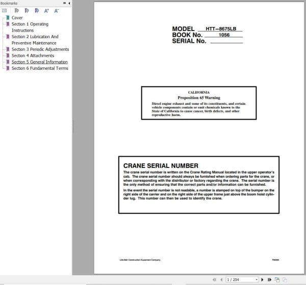 Link Belt Crane HTT 8675LB Operation Manual (1)