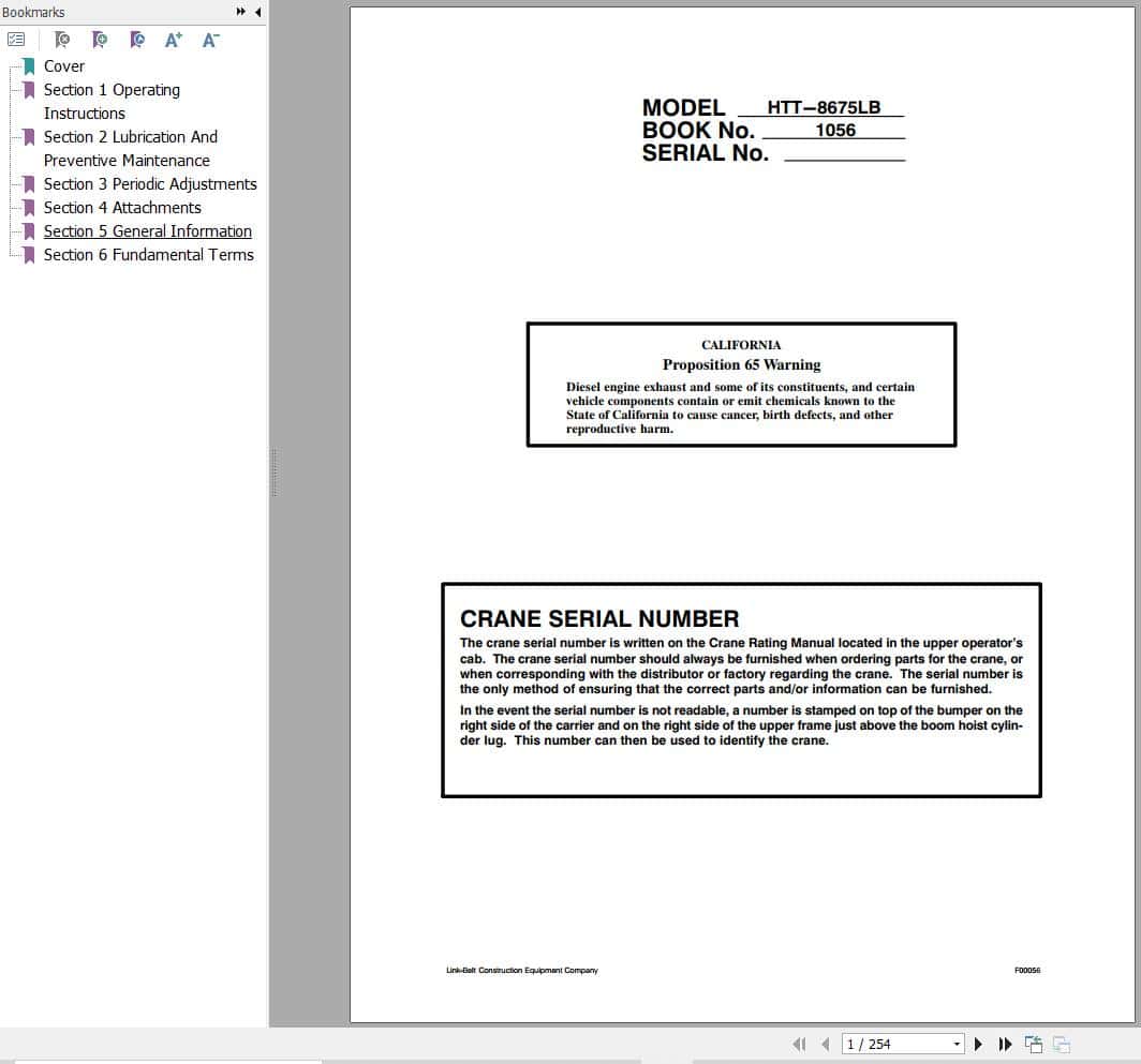 Link Belt Crane HTT 8675LB Operation Manual (1)