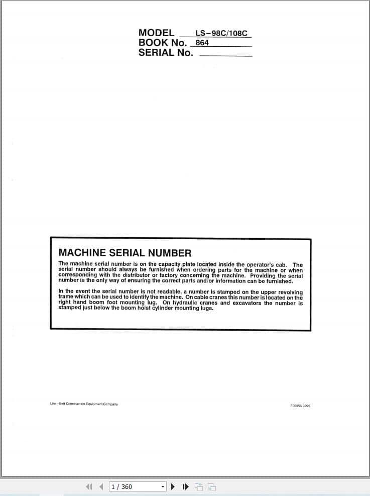 Link Belt Crane LS 108C Service Manual (1)