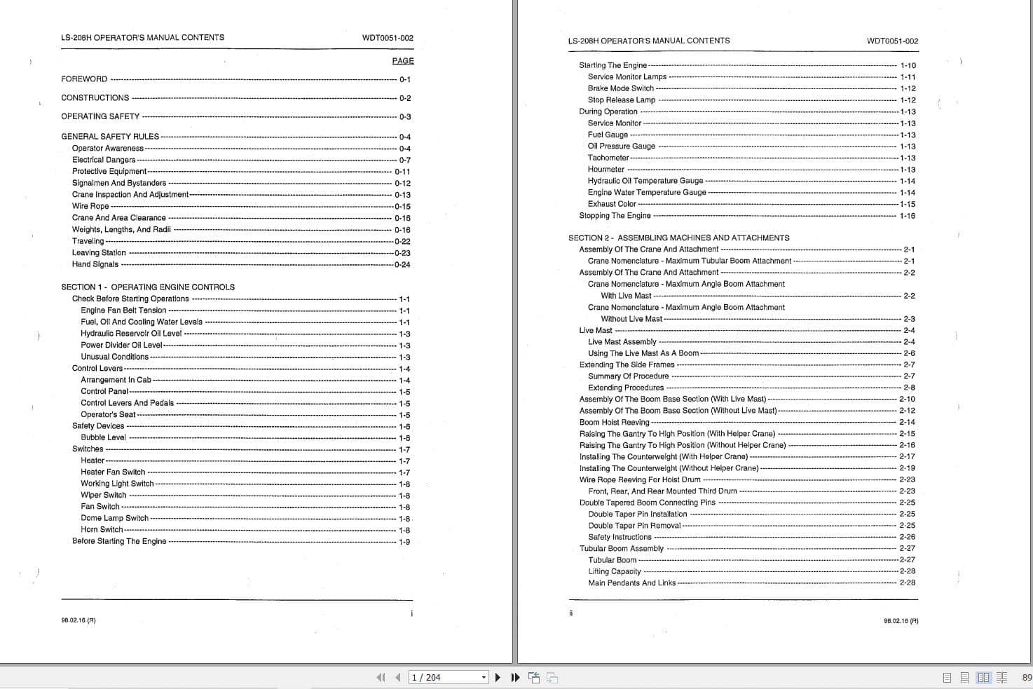 Link Belt Crane LS 208H Operation Manual WDT0051 002 (1)