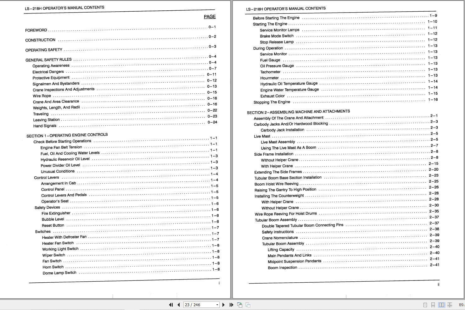 Link Belt Crane LS 218H Operation Manual (1)