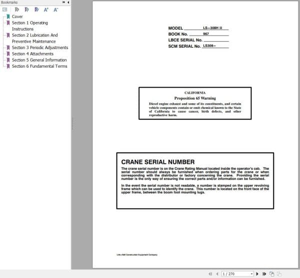 Link Belt Crane LS 308H II Operation Manual (1)