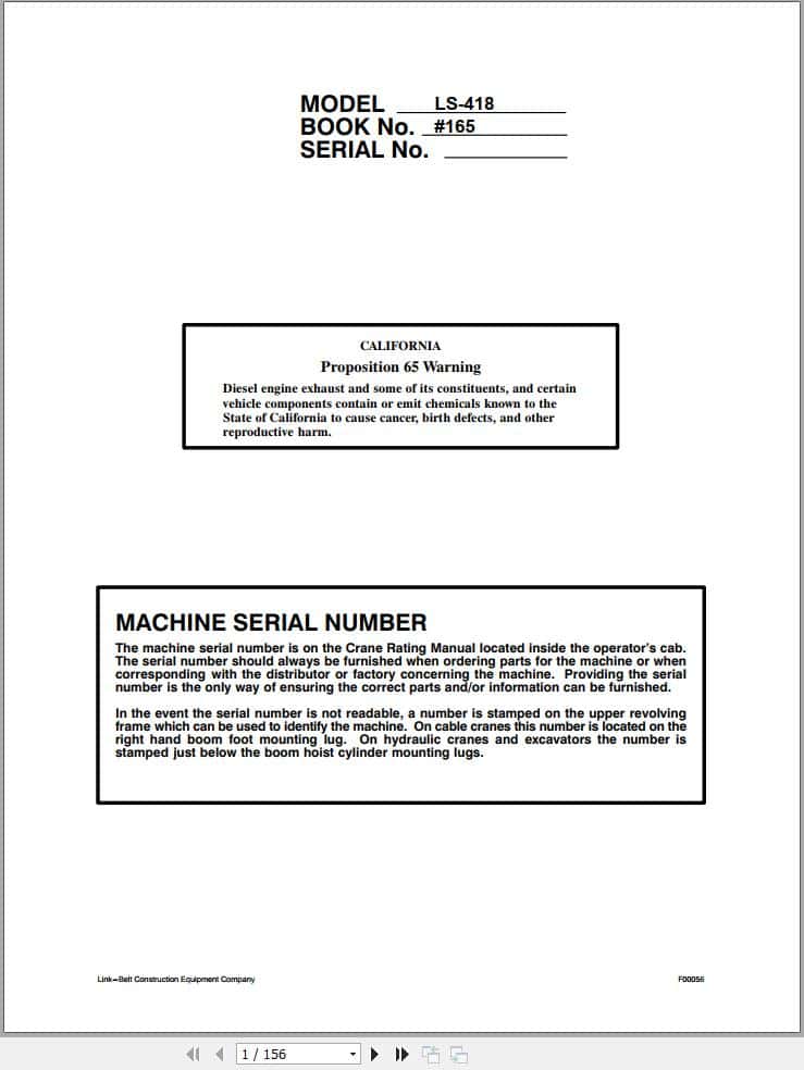 Link Belt Crane LS 418 Operation Manual 165 (1)