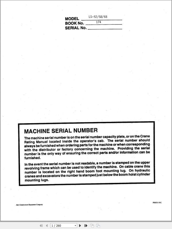 Link Belt Crane LS 52 LS 58 LS 68 Operation Manual 174 (1)