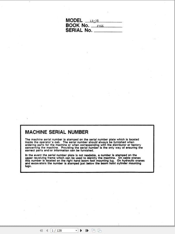 Link Belt Crane LS 78 Operation Manual 166 (1)