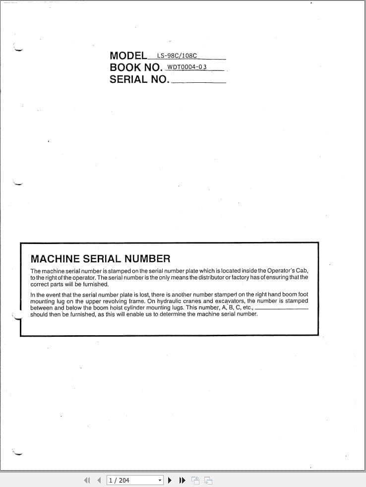 Link Belt Crane LS 98C LS 108C Operation Manual WDT0004 03 (1)