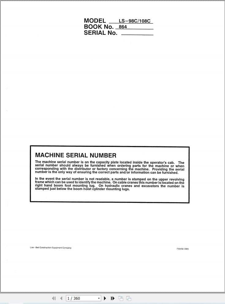 Link Belt Crane LS 98C Service Manual (1)