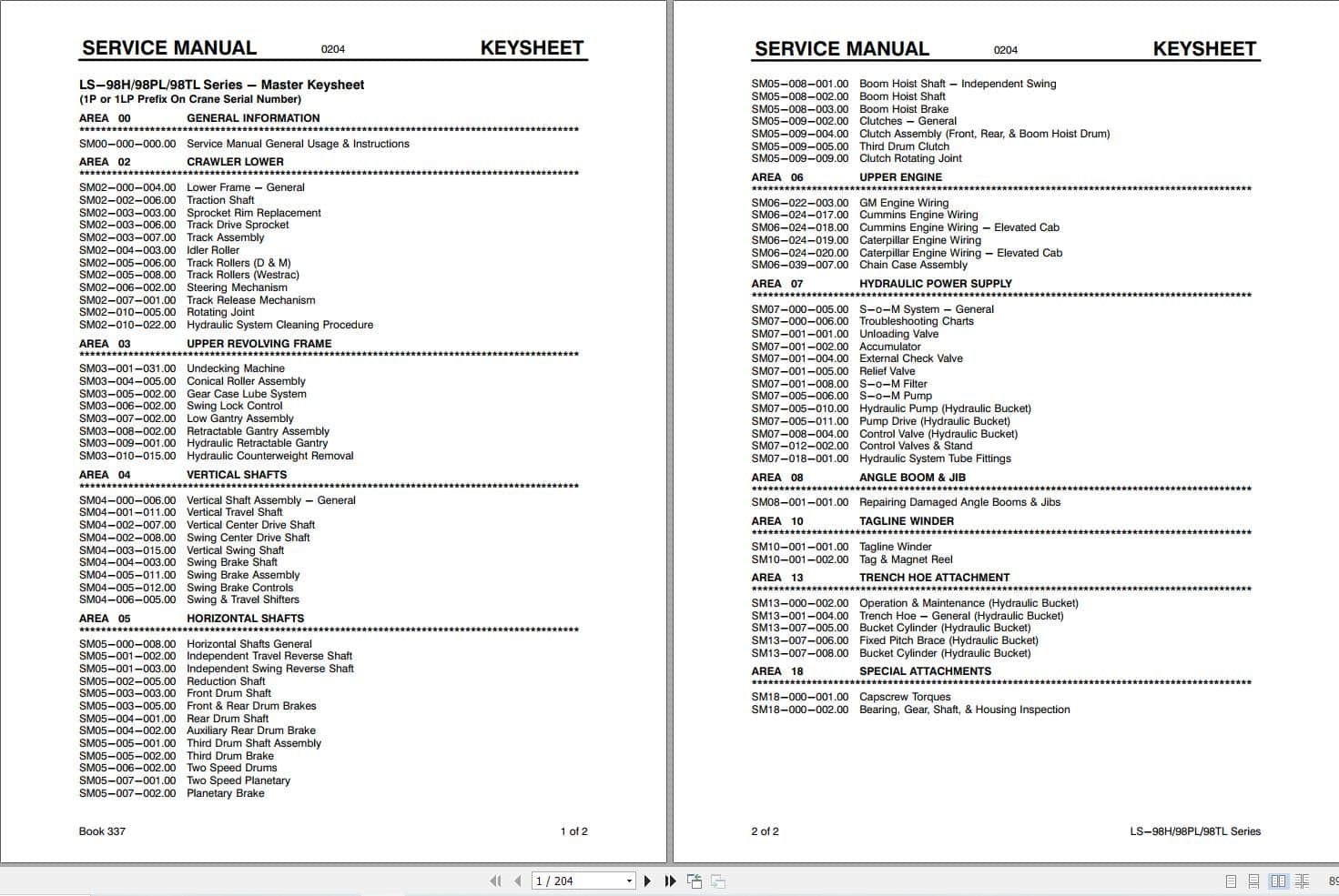 Link Belt Crane LS 98PL Service Manual (1)