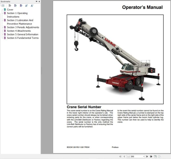 Link Belt Crane RTC 80130XP II Operation Manual (1)