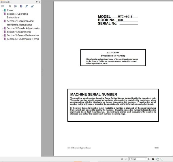 Link Belt Crane RTC 8018 Operation Manual (1)