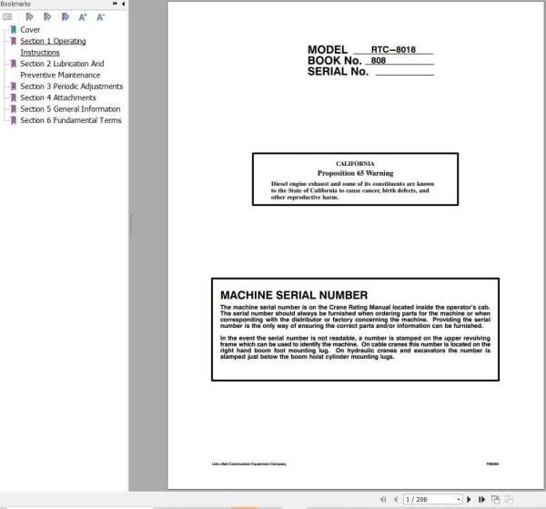 Link Belt Crane RTC 8022 Operation Manual (1)