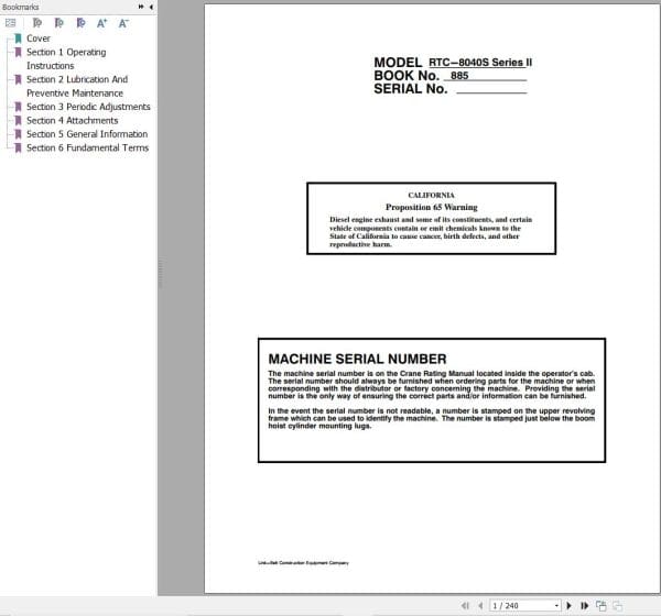 Link Belt Crane RTC 8040S II Operation Manual (1)