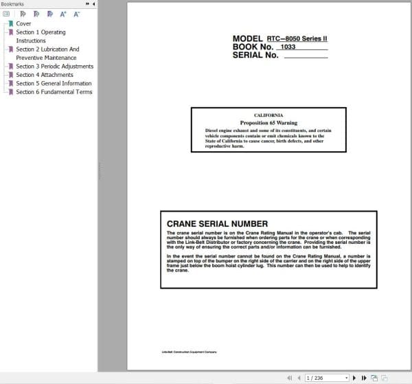 Link Belt Crane RTC 8049 II Operation Manual (1)