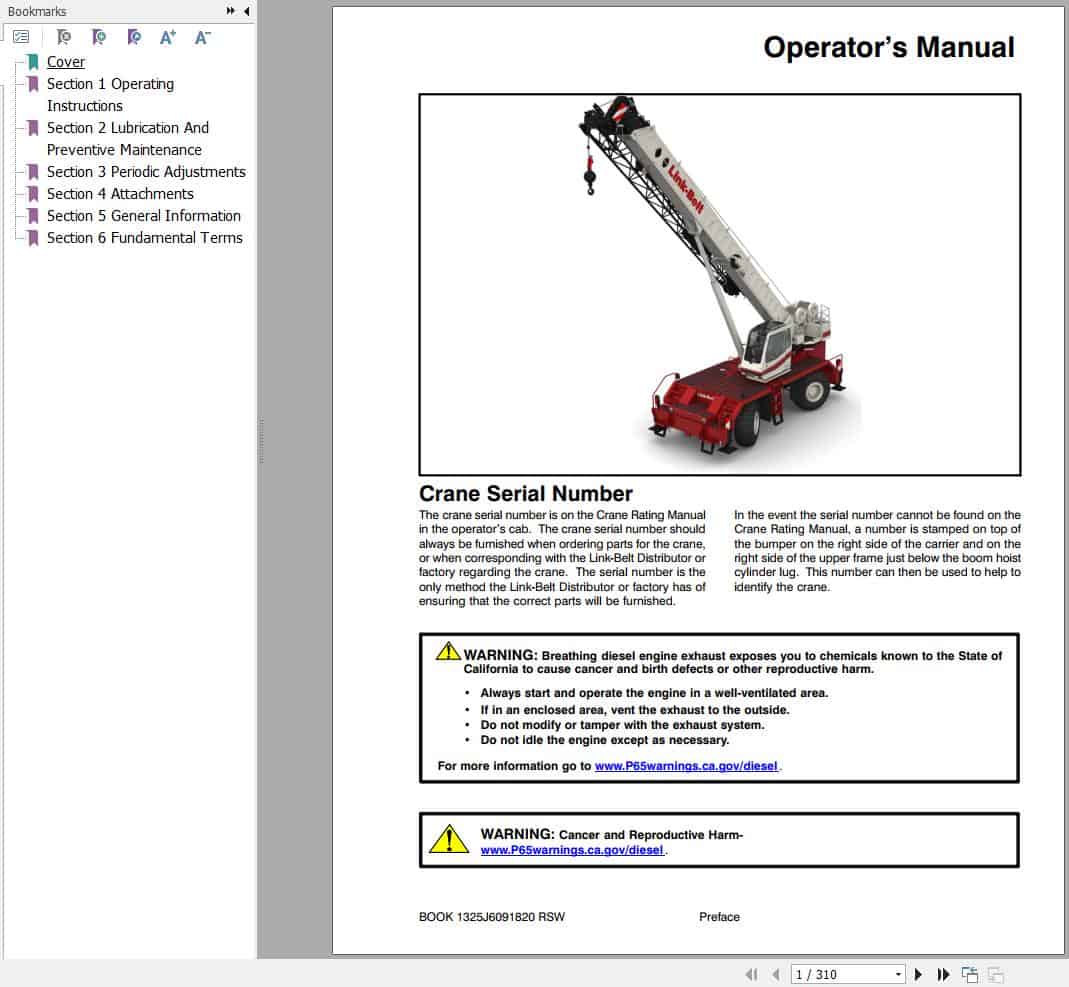 Link Belt Crane RTC 8050 II Operation Manual (1)