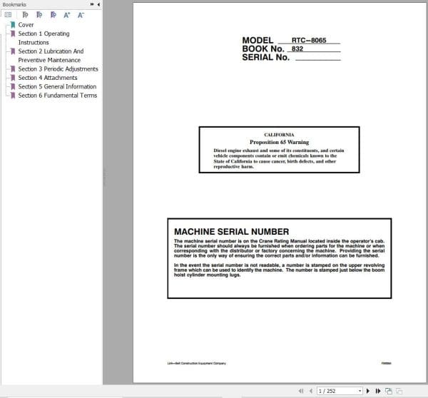 Link Belt Crane RTC 8050XL Operation Manual (1)