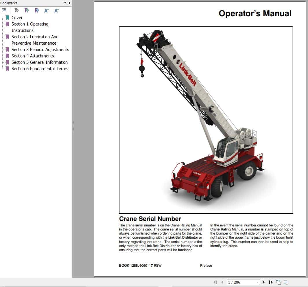 Link Belt Crane RTC 8050XP II Operation Manual (1)