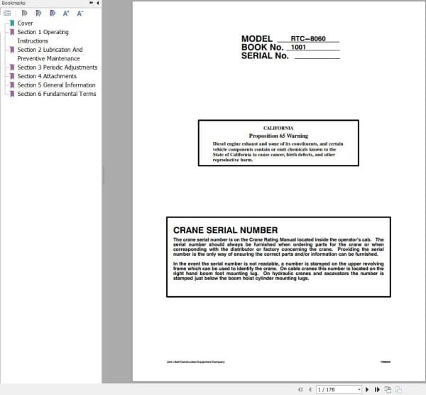 Link Belt Crane RTC 8060 Operation Manual (1)