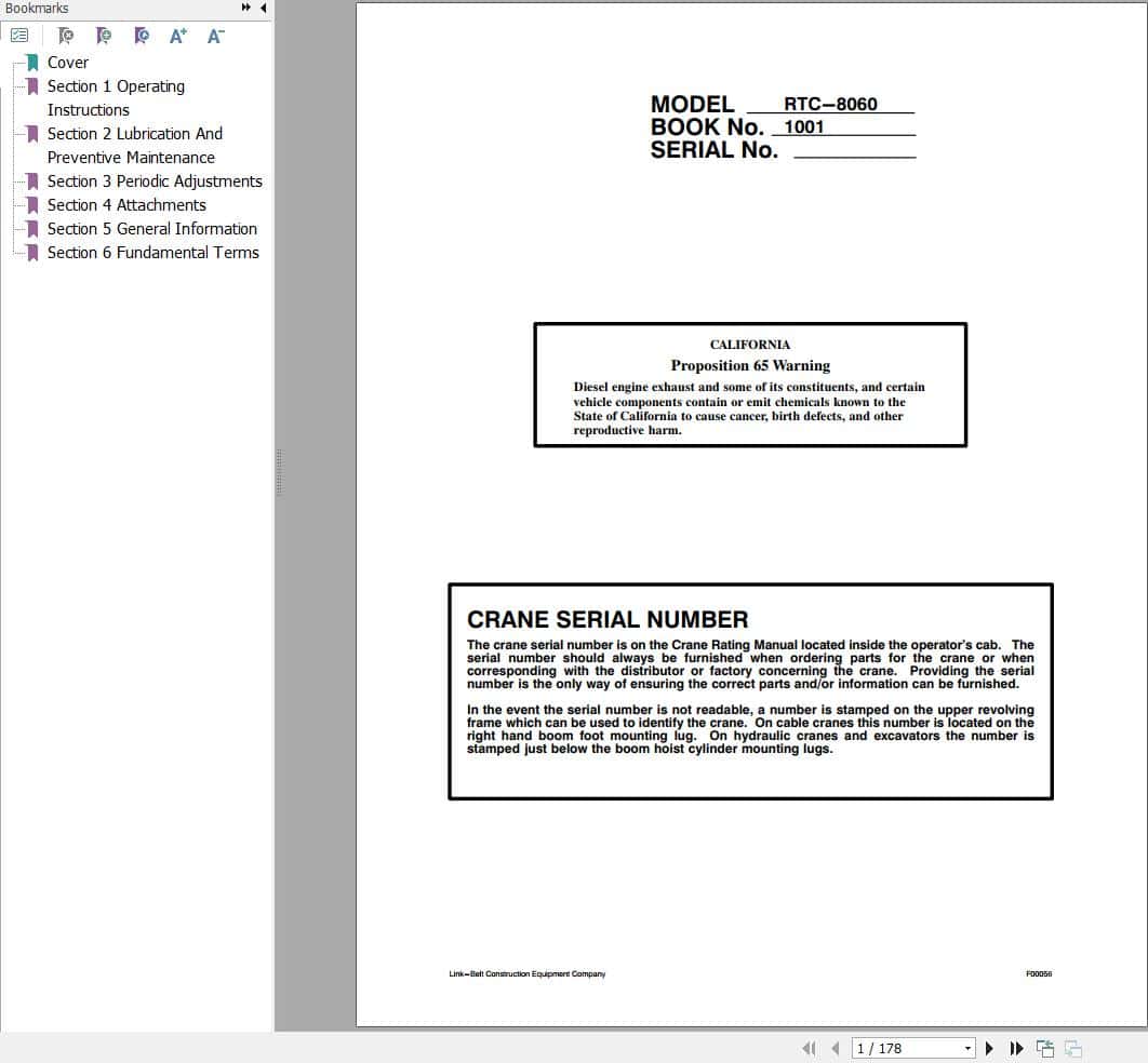 Link Belt Crane RTC 8060 Operation Manual (1)
