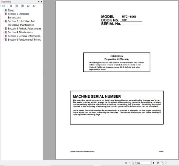 Link Belt Crane RTC 8064 Operation Manual (1)