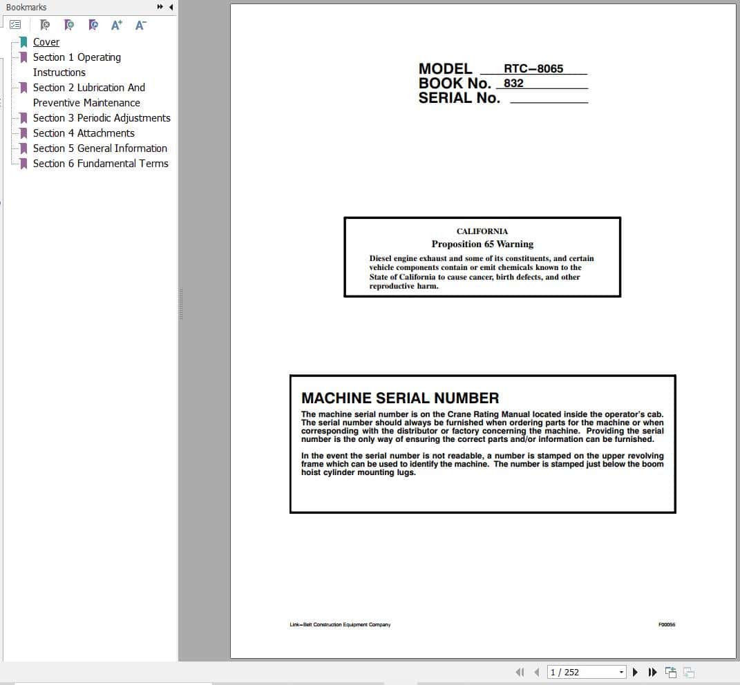 Link Belt Crane RTC 8064 Operation Manual (1)
