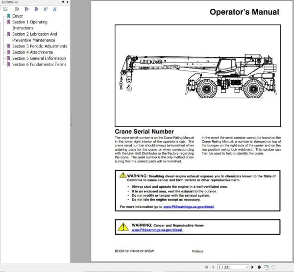 Link Belt Crane RTC 8090 II Operation Manual (1)