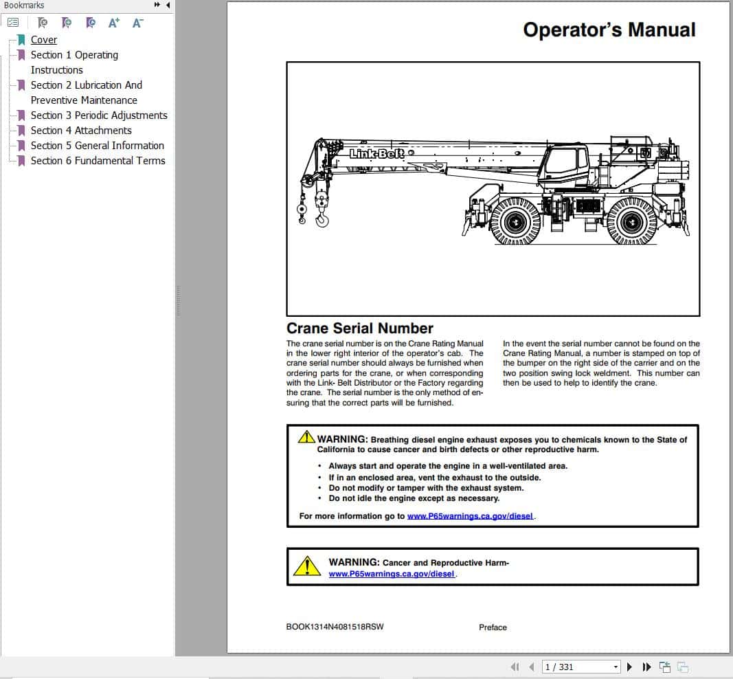 Link Belt Crane RTC 8090 II Operation Manual (1)