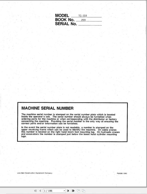 Link Belt Crane TC 318 Operation Manual 259 (1)