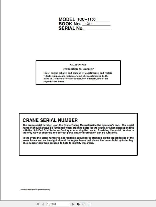 Link Belt Crane TCC 1000 Operation Manual (1)