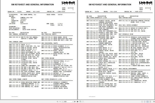 Link Belt Crane TCC 1000 Service Manual (1)