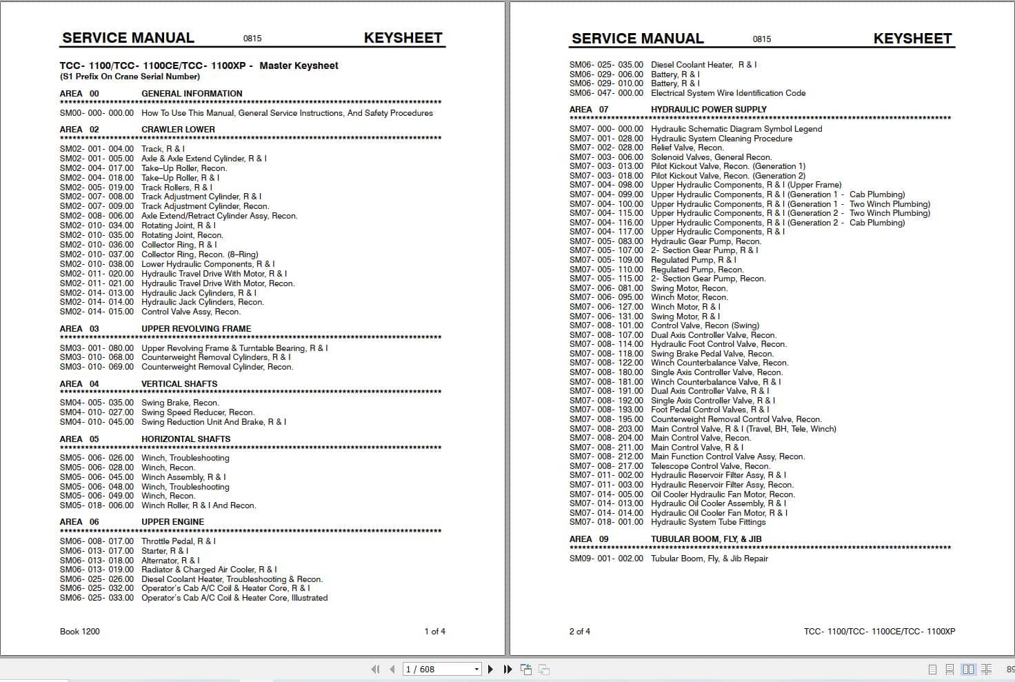 Link Belt Crane TCC 1100XP Service Manual (1)