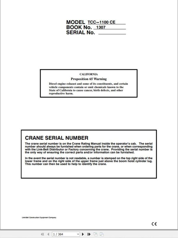 Link Belt Crane TCC 1200CE Operation Manual (1)