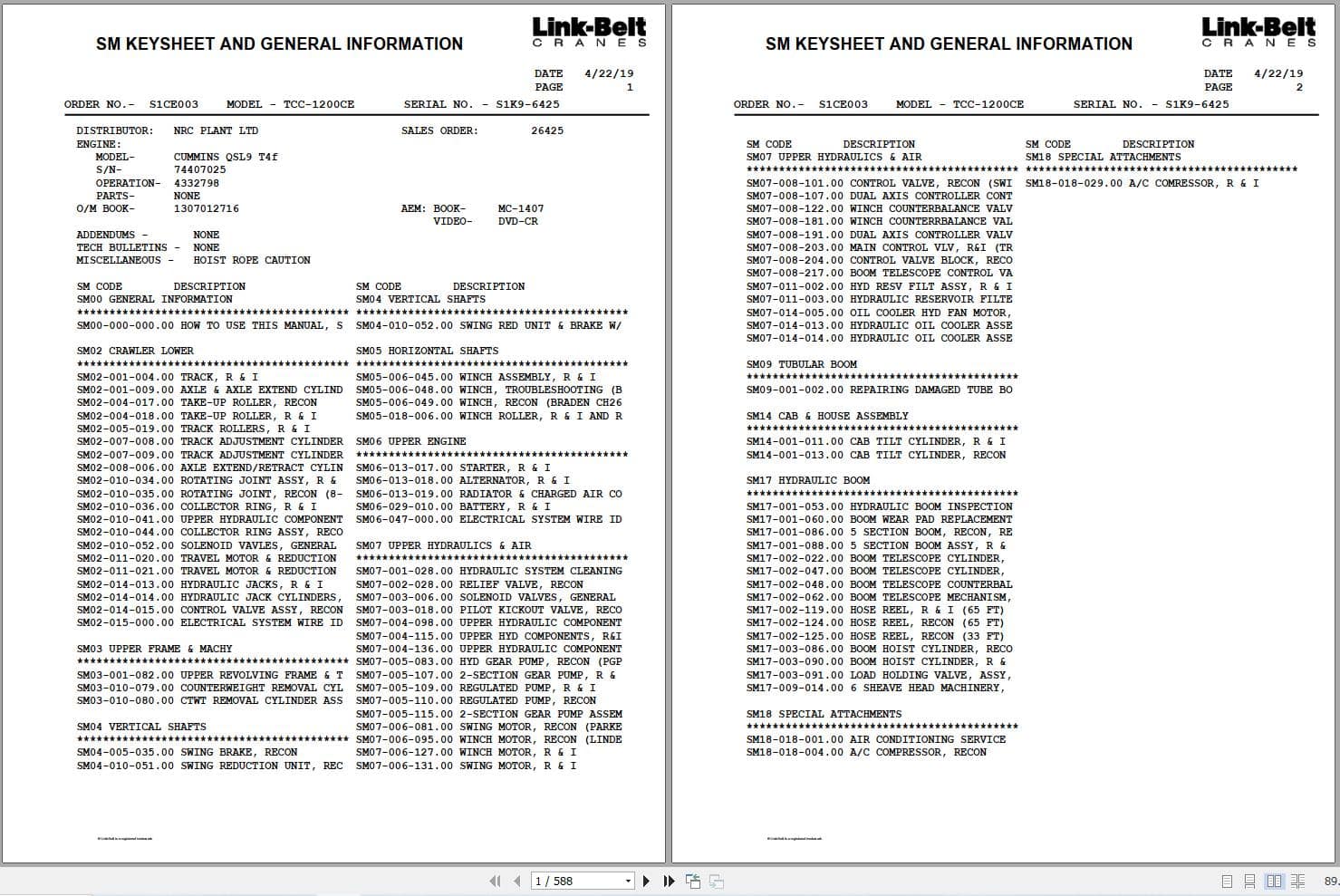 Link Belt Crane TCC 1200CE Service Manual (1)