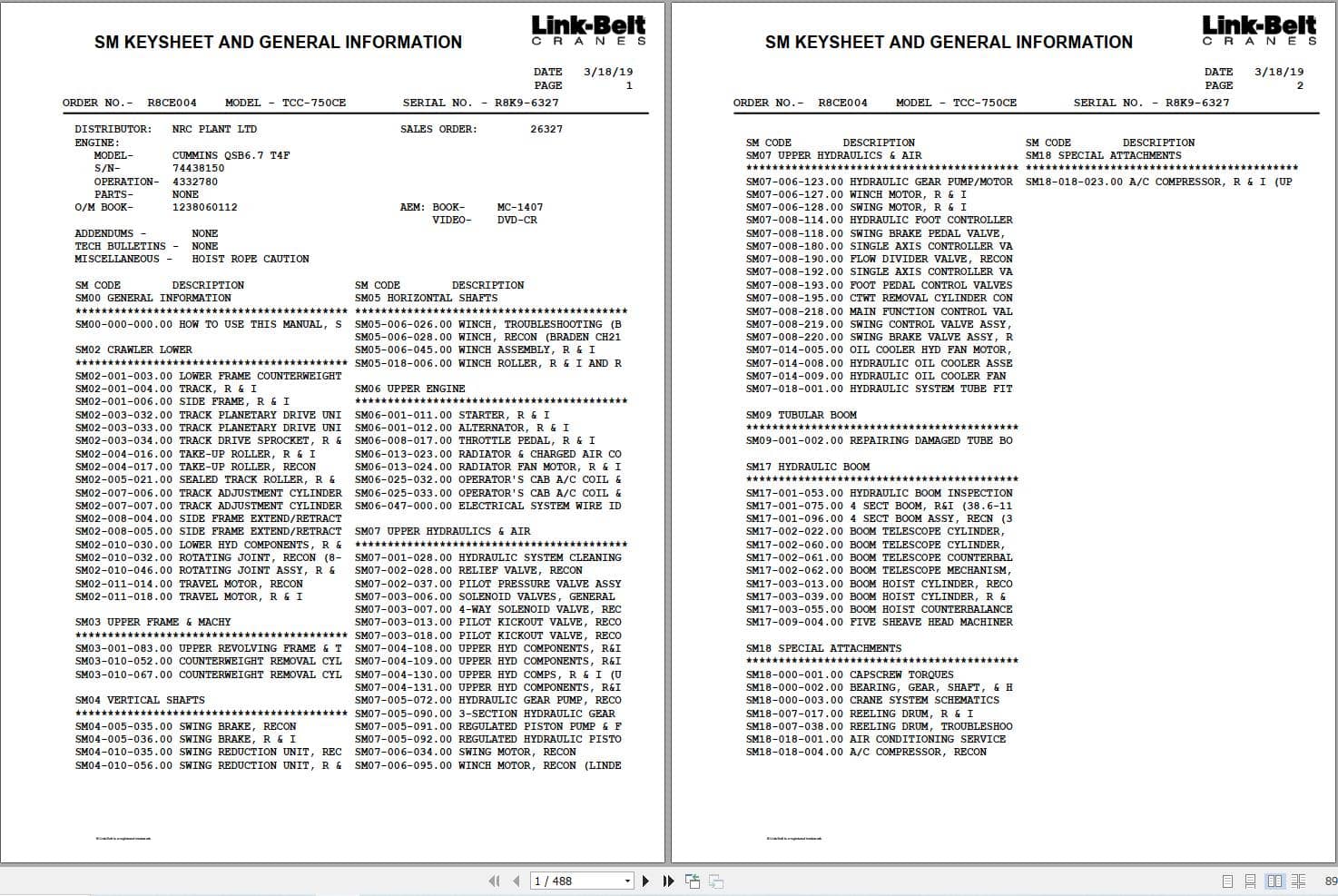 Link Belt Crane TCC 750CE Service Manual (1)