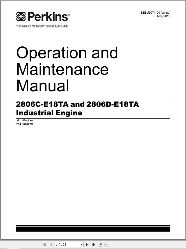 Perkins Engine 2806C E18TA 2806D E18TA Operation and Maintenance Manual SEBU9074 04