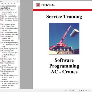 Terex Software Programming AC   Cranes Service Training