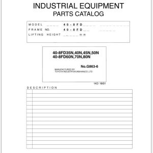 Toyota Forklift 40 8FD35N to 40 8FD80N Parts Catalog G863 6 (1)