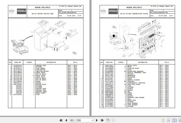 Vogele Asphalt Paver MT 1000 1 01.MT 2011764 Spare Parts Catalog (2)
