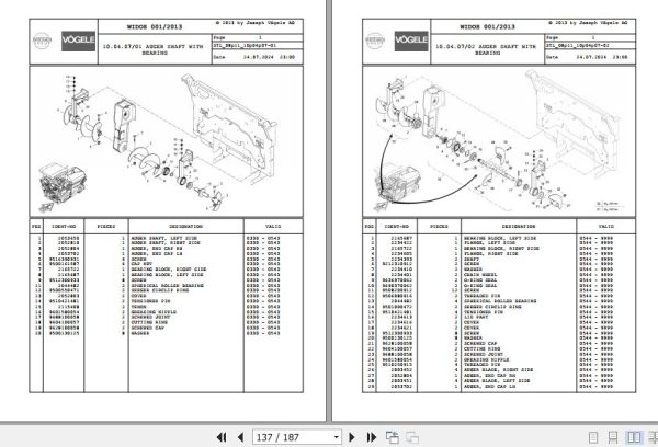 Vogele Asphalt Paver SUPER 1100 2 SUPER 1300 2 08.11 2061386 Spare Parts Catalog (2)
