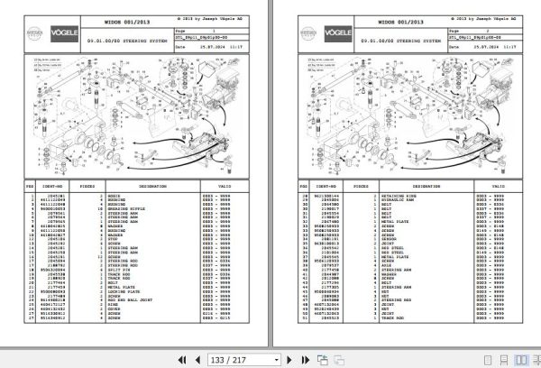 Vogele Asphalt Paver SUPER 1103 2 SUPER 1303 2 09.11 2069333 Spare Parts Catalog (2)