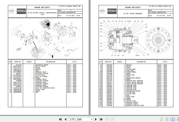 Vogele Asphalt Paver SUPER 1600 1 SUPER 1800 1 07.82 2010432 Spare Parts Catalog (2)