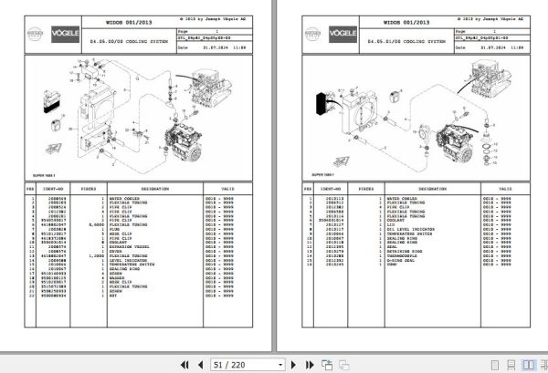 Vogele Asphalt Paver SUPER 1600 1 SUPER 1800 1 09.82 2034271 Spare Parts Catalog (2)
