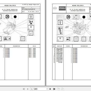 Vogele Asphalt Paver SUPER 1603 1 SUPER 1803 1 07.83 2011007 Spare Parts Catalog (1)