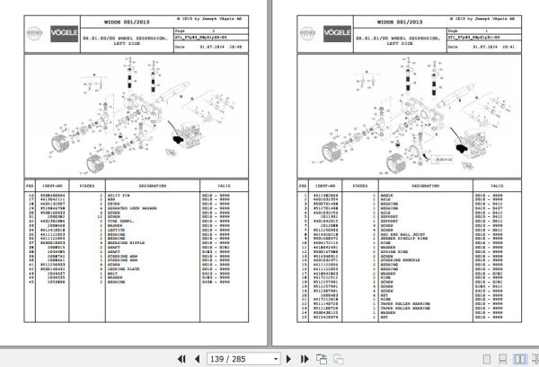 Vogele Asphalt Paver SUPER 1603 1 SUPER 1803 1 07.83 2011007 Spare Parts Catalog (2)