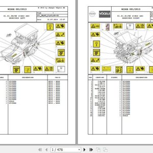 Vogele Asphalt Paver SUPER 1603 2 SUPER 1803 2 08.83 2066320 Spare Parts Catalog (1)