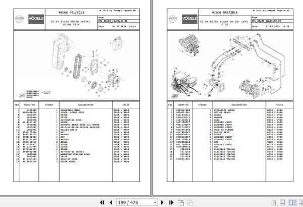 Vogele Asphalt Paver SUPER 1603 2 SUPER 1803 2 08.83 2066320 Spare Parts Catalog (2)