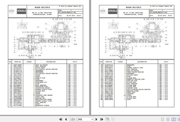 Vogele Asphalt Paver SUPER 1800 06.68 5000000010 Spare Parts Catalog (2)
