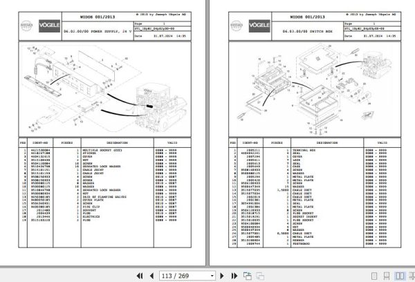 Vogele Asphalt Paver SUPER 1800 1 10.82 2033059 Spare Parts Catalog (2)
