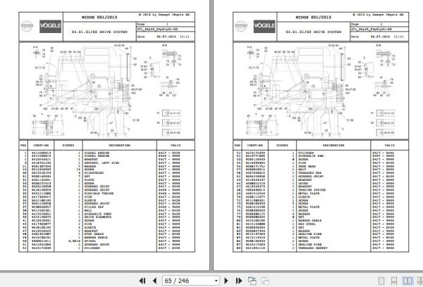 Vogele Asphalt Paver SUPER 1804 06.69 2003662 Spare Parts Catalog (2)